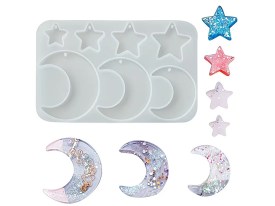 Molde silicona lunas y estrellas